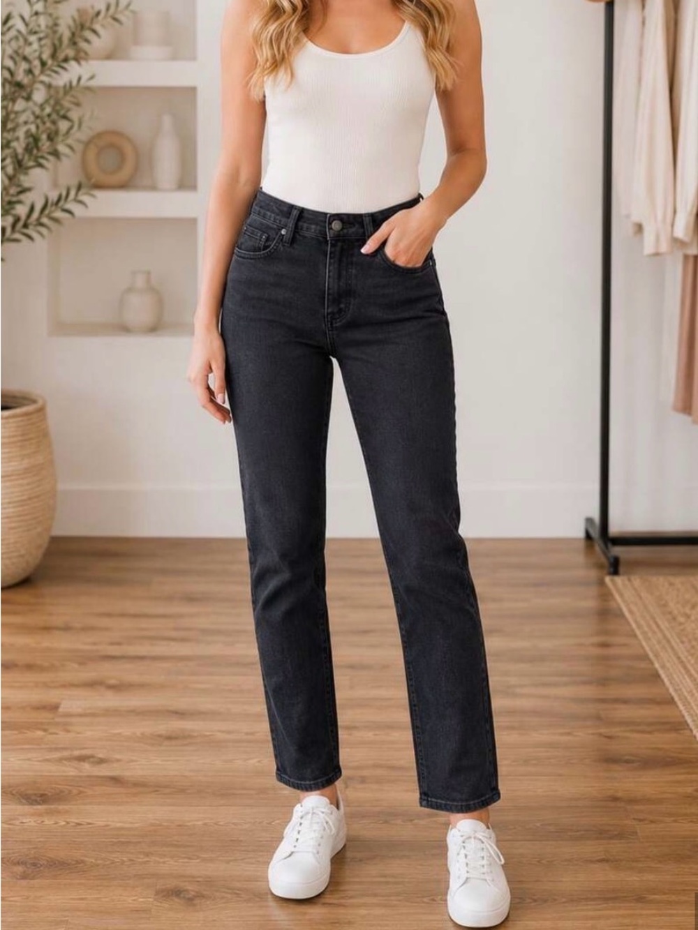 Madewell Curvy Stovepipe High-Rise Straight Leg Women's Jeans - Black